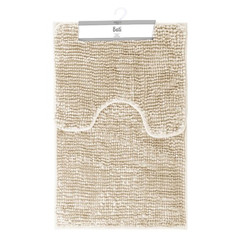 Mata łazienkowa BATI kolor beżowy motyw nowoczesny 50x80+40x50 ameliahome - BATHMAT/AH/BATI/SET/BEIGE/50X80+40X50