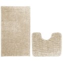 Mata łazienkowa BATI kolor beżowy motyw nowoczesny 50x80+40x50 ameliahome - BATHMAT/AH/BATI/SET/BEIGE/50X80+40X50