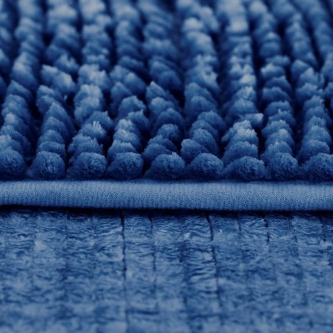 Mata łazienkowa BATI kolor granatowy motyw nowoczesny 50x80+40x50 ameliahome - BATHMAT/AH/BATI/SET/DARKBLUE/50X80+40X50