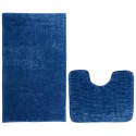 Mata łazienkowa BATI kolor granatowy motyw nowoczesny 50x80+40x50 ameliahome - BATHMAT/AH/BATI/SET/DARKBLUE/50X80+40X50