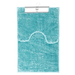 Mata łazienkowa BATI kolor niebieski motyw nowoczesny 50x80+40x50 ameliahome - BATHMAT/AH/BATI/SET/BLUE/50X80+40X50