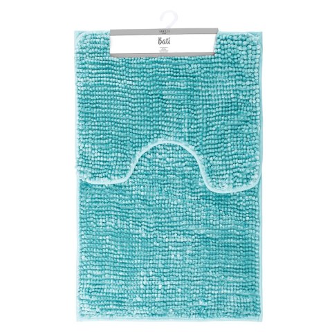 Mata łazienkowa BATI kolor niebieski motyw nowoczesny 50x80+40x50 ameliahome - BATHMAT/AH/BATI/SET/BLUE/50X80+40X50