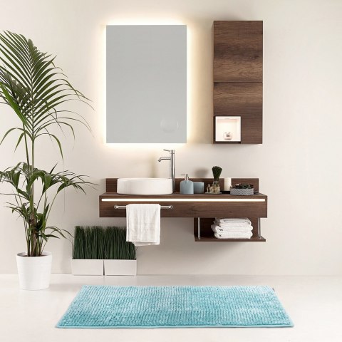 Mata łazienkowa BATI kolor niebieski motyw nowoczesny 50x80+40x50 ameliahome - BATHMAT/AH/BATI/SET/BLUE/50X80+40X50