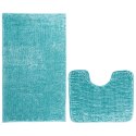 Mata łazienkowa BATI kolor niebieski motyw nowoczesny 50x80+40x50 ameliahome - BATHMAT/AH/BATI/SET/BLUE/50X80+40X50