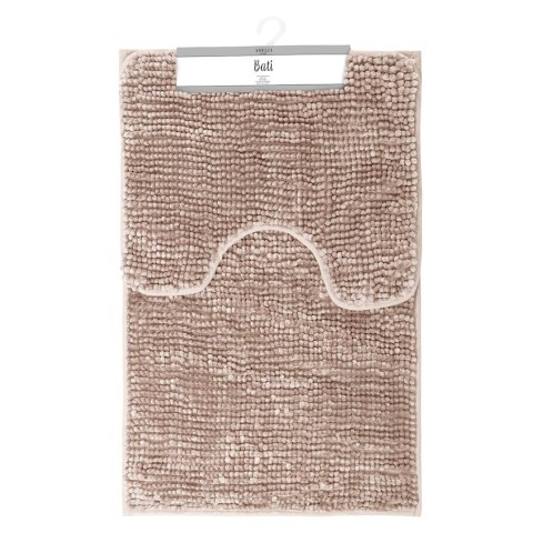 Mata łazienkowa BATI kolor pudrowy róż motyw nowoczesny 50x80+40x50 ameliahome - BATHMAT/AH/BATI/SET/POWDERPINK/50X80+40X50