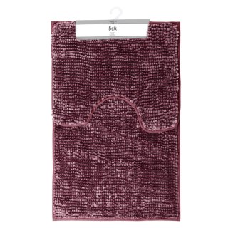 Mata łazienkowa BATI kolor różowy motyw nowoczesny 50x80+40x50 ameliahome - BATHMAT/AH/BATI/SET/MAUVE/50X80+40X50