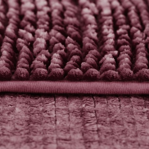 Mata łazienkowa BATI kolor różowy motyw nowoczesny 50x80+40x50 ameliahome - BATHMAT/AH/BATI/SET/MAUVE/50X80+40X50