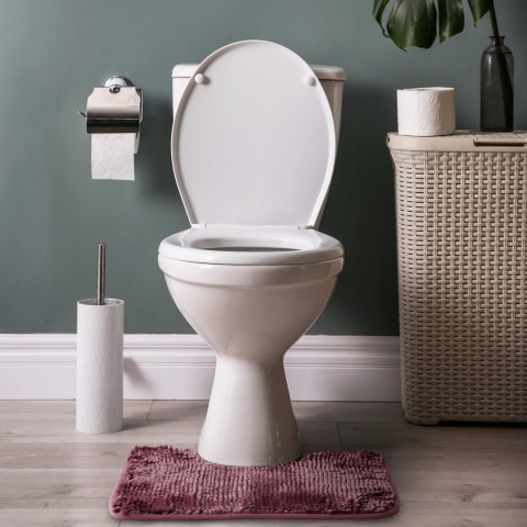 Mata łazienkowa BATI kolor różowy motyw nowoczesny 50x80+40x50 ameliahome - BATHMAT/AH/BATI/SET/MAUVE/50X80+40X50