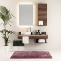 Mata łazienkowa BATI kolor różowy motyw nowoczesny 50x80+40x50 ameliahome - BATHMAT/AH/BATI/SET/MAUVE/50X80+40X50