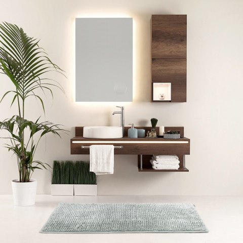 Mata łazienkowa BATI kolor szary motyw nowoczesny 50x80+40x50 ameliahome - BATHMAT/AH/BATI/SET/GREY/50X80+40X50
