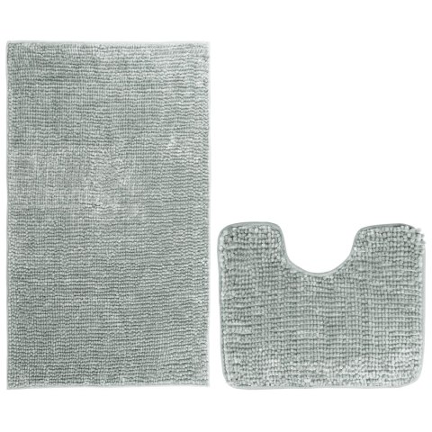 Mata łazienkowa BATI kolor szary motyw nowoczesny 50x80+40x50 ameliahome - BATHMAT/AH/BATI/SET/GREY/50X80+40X50