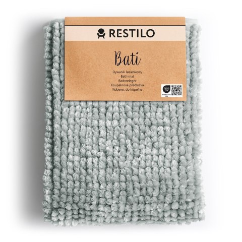 Mata łazienkowa BATI kolor szary motyw nowoczesny 70x120 ameliahome - BATHMAT/AH/BATI/GREY/70X120CM