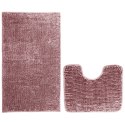 Mata łazienkowa BATI kolor różowy motyw nowoczesny 50x80+40x50 ameliahome - BATHMAT/AH/BATI/SET/MAUVE/50X80+40X50