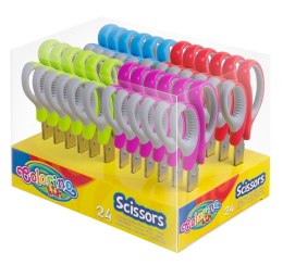 COLORINO - NOŻYCZKI 14 CM Z GUMOWĄ RĄCZKĄ DISPLAY -24 szt.
