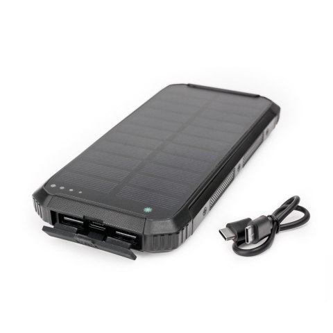 PLATINET POWER BANK 10000 mAh WIRELESS CHARGER 15W SOLAR PANEL 2x USB-A + USB-C [46030]