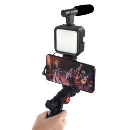 PLATINET VLOG 4IN1 SET ZESTAW DO VLOGÓW MICROPHONE LIGHT PHONE HOLDER ON A TRIPOD + JACK 3.5 TO USB-C ADAPTER [45596]
