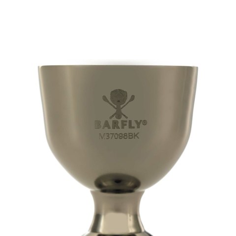 Miarka barmańska Bell z prostą krawędzią, czarna, BarFly, 25/50ml