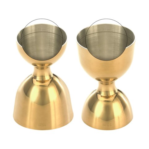 Miarka barmańska Bell z prostą krawędzią, złota, BarFly, 25/50ml