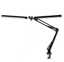 PLATINET DESK DRAWING LAMP LAMPA KREŚLARSKA FLEXY2 20W, 2 HEAD, 160 LED, BASE+CLIP, BLACK [46005]