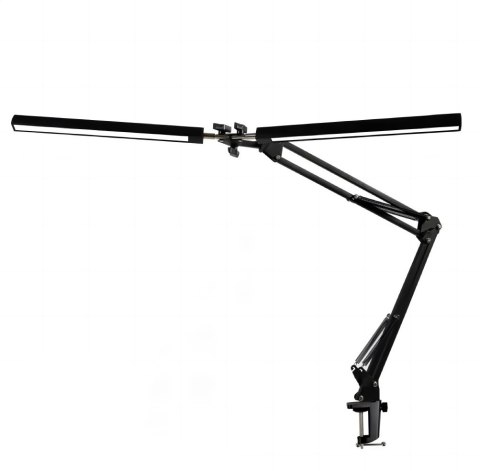 PLATINET DESK DRAWING LAMP LAMPA KREŚLARSKA FLEXY2 20W, 2 HEAD, 160 LED, BASE+CLIP, BLACK [46005]