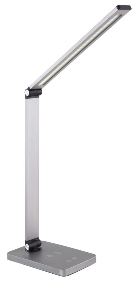 PLATINET DESK LAMP LAMPKA BIURKOWA 10W, ALUMINIUM, WIRELESS CHARGING, 3 STEP DIMMING, 5 STEP COLOR SET, SILVER [46023]