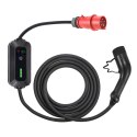 PLATINET EV ŁADOWARKA PRZENOŚNA SAMOCHODÓW EV/PHEV AC TYPE 2 8/10/13/16A 11KW CEE 3F 7M CABLE BLACK [46203]
