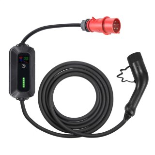 PLATINET EV ŁADOWARKA PRZENOŚNA SAMOCHODÓW EV/PHEV AC TYPE 2 8/10/13/16A 11KW CEE 3F 7M CABLE BLACK [46203]