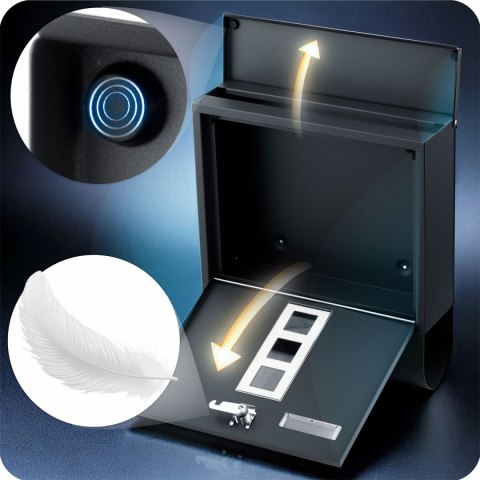 Skrzynka na listy 34x30,5x10 cm antracyt HM-861