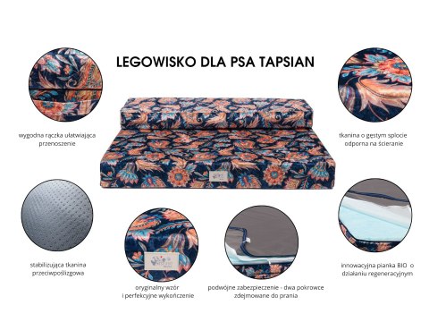 Legowisko Hevea Psie Historie Tapsian 90x80 (Granat)