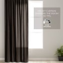 Zasłona VELVET  brązowy   velvet 140x270 ameliahome - CURT/AH/VELVET/PLEAT/D.BROWN/140X270/1PC