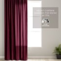 Zasłona VELVET kolor czerwony  przelotki srebrne velvet 140x270 ameliahome - CURT/AH/VELVET/EYELETS/WINE/140X270/1