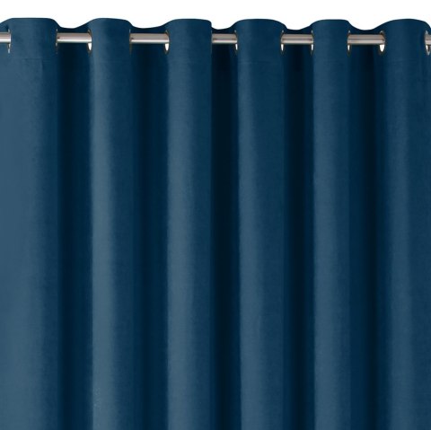 Zasłona MILANA kolor indygo styl klasyczny srebrne przelotki metalowe srebrne szenila 220x245 homede - CURT/HOM/MILANA/CHENILLE/