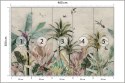 Fototapeta Wallpaper Palm Tropical Forest Vintage Jungle Pattern With Birds Flizelina Zmywalna 460x300 FT-448527-VEML12