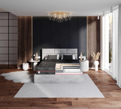 Materac multipocketowy z pamięcią kształtu H3H4 FORZA 100x200x22 Jacquard