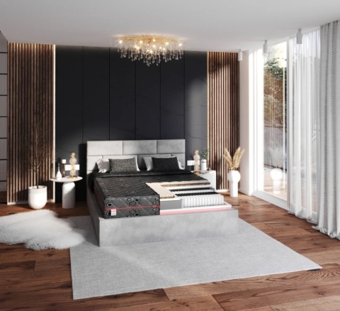 Materac multipocketowy z pamięcią kształtu H3H4 FORZA 100x200x22 Jacquard