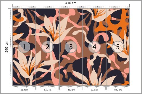 Fototapeta Abstract Jungle Plants Pattern. Creative Collage Contemporary Floral Seamless Pattern. Fashionable Template For Desig