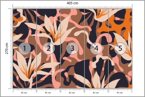 Fototapeta Abstract Jungle Plants Pattern. Creative Collage Contemporary Floral Seamless Pattern. Fashionable Template For Desig