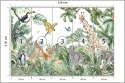 Fototapeta Children's Wallpaper, Watercolor Jungle And Animals. Lions, Giraffe, Elephant, Parrots, Zebra, Lemur Flizelina Z