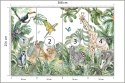 Fototapeta Children's Wallpaper, Watercolor Jungle And Animals. Lions, Giraffe, Elephant, Parrots, Zebra, Lemur Tapeta Samo