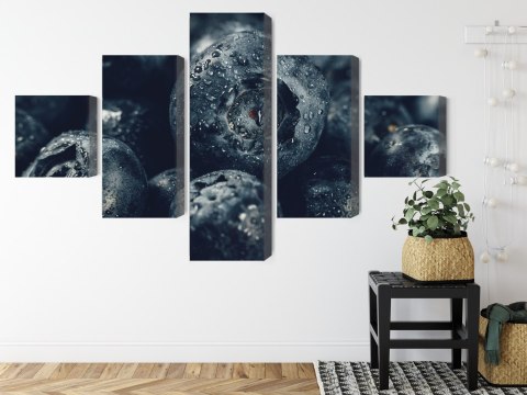 Obraz Wieloczęściowy Jagody Z Bliska 3D Canvas 200x120 LBS-3842-C200-120_1X40-120_2X40-80_2X40-40