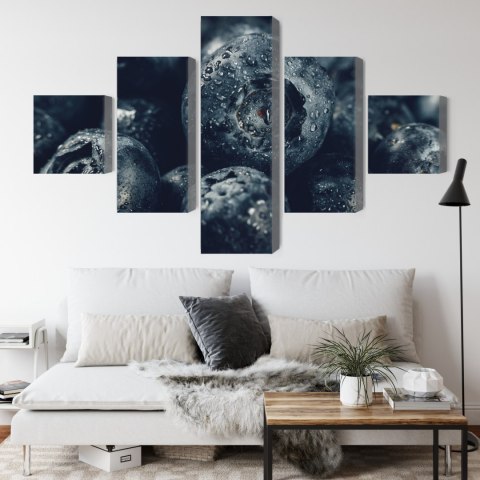 Obraz Wieloczęściowy Jagody Z Bliska 3D Canvas Naturalny 250x150 LBS-3842-NC250-150_1X50-150_2X50-100_2X50-50