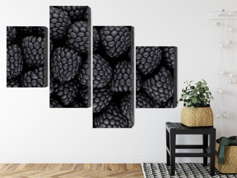 Obraz Wieloczęściowy Jeżyny W Skali Makro Canvas 240x150 LBS-3954-C240-150_2X60-150_2X60-90