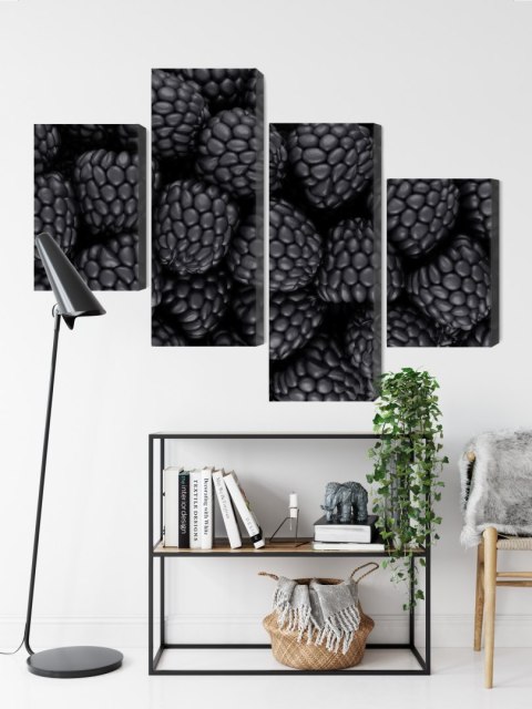 Obraz Wieloczęściowy Jeżyny W Skali Makro Canvas 240x150 LBS-3954-C240-150_2X60-150_2X60-90