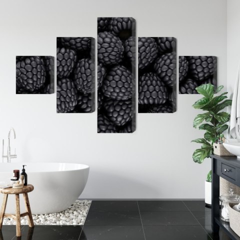 Obraz Wieloczęściowy Jeżyny W Skali Makro Canvas 250x150 LBS-3951-C250-150_1X50-150_2X50-100_2X50-50