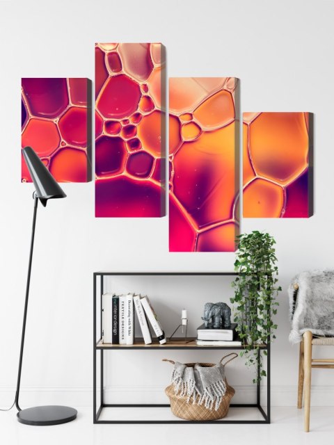 Obraz Wieloczęściowy Krople Wody W Skali Makro Canvas 240x150 LBS-3661-C240-150_2X60-150_2X60-90