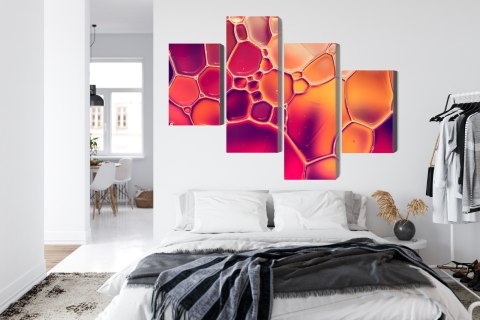 Obraz Wieloczęściowy Krople Wody W Skali Makro Canvas Naturalny 120x75 LBS-3661-NC120-75_2X30-75_2X30-45