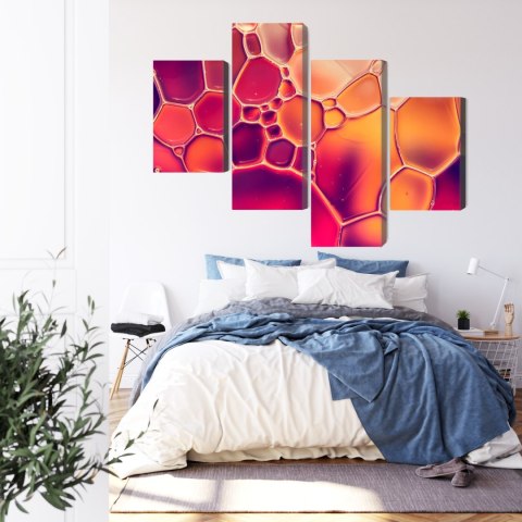 Obraz Wieloczęściowy Krople Wody W Skali Makro Canvas Naturalny 160x100 LBS-3661-NC160-100_2X40-100_2X40-60