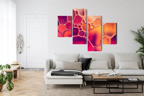 Obraz Wieloczęściowy Krople Wody W Skali Makro Canvas Naturalny 160x100 LBS-3661-NC160-100_2X40-100_2X40-60