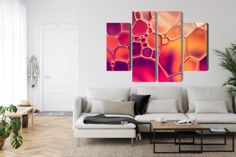 Obraz Wieloczęściowy Krople Wody W Skali Makro Canvas Naturalny 160x120 LBS-3660-NC160-120_2X40-120_2X40-80