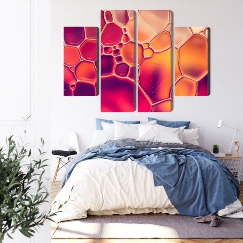 Obraz Wieloczęściowy Krople Wody W Skali Makro Canvas Naturalny 200x150 LBS-3660-NC200-150_2X50-150_2X50-100